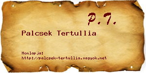 Palcsek Tertullia névjegykártya